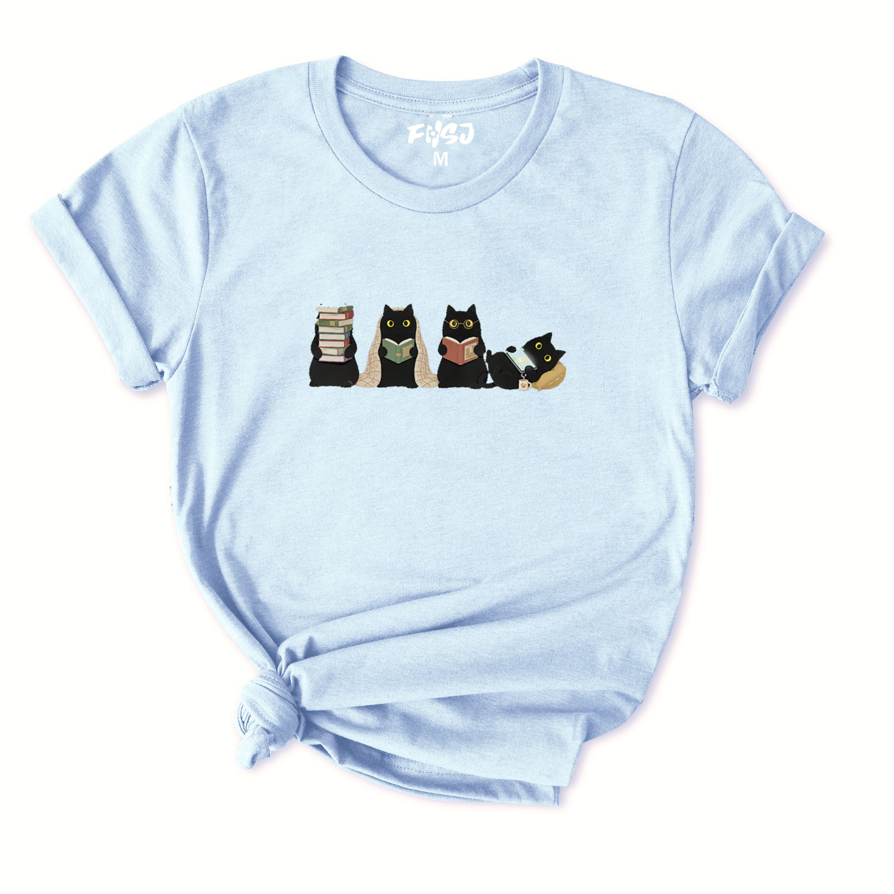 Black Cats Reading T-Shirt for Women