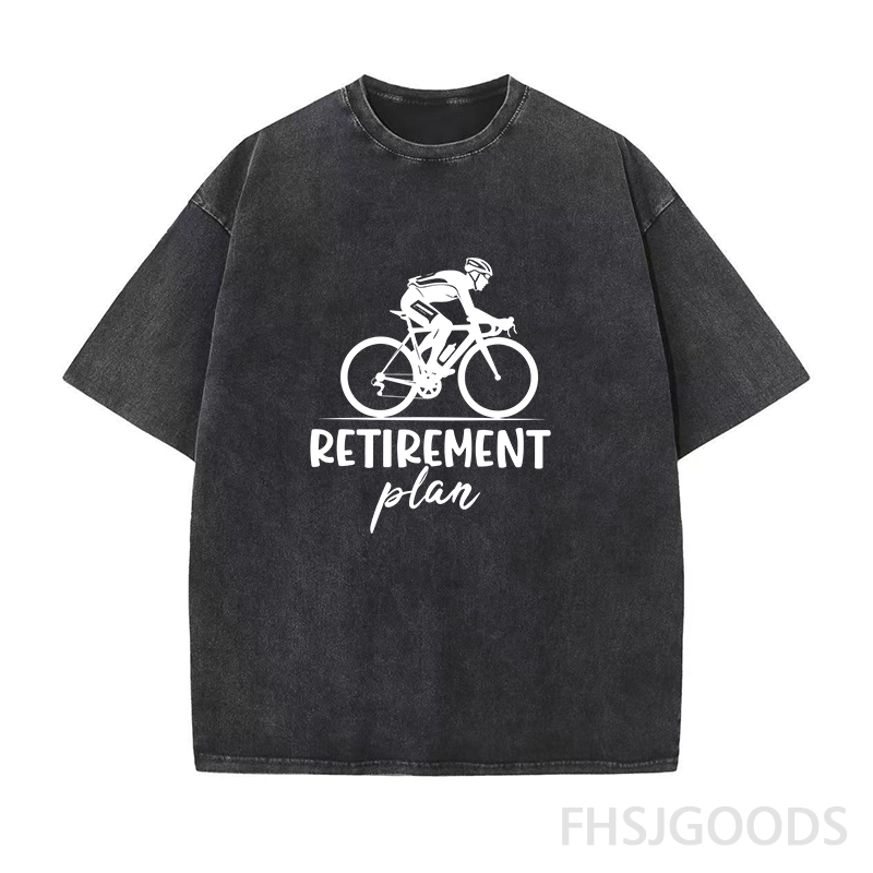 Retirement Plan Cycling Unisex Distressed T-Shirt
