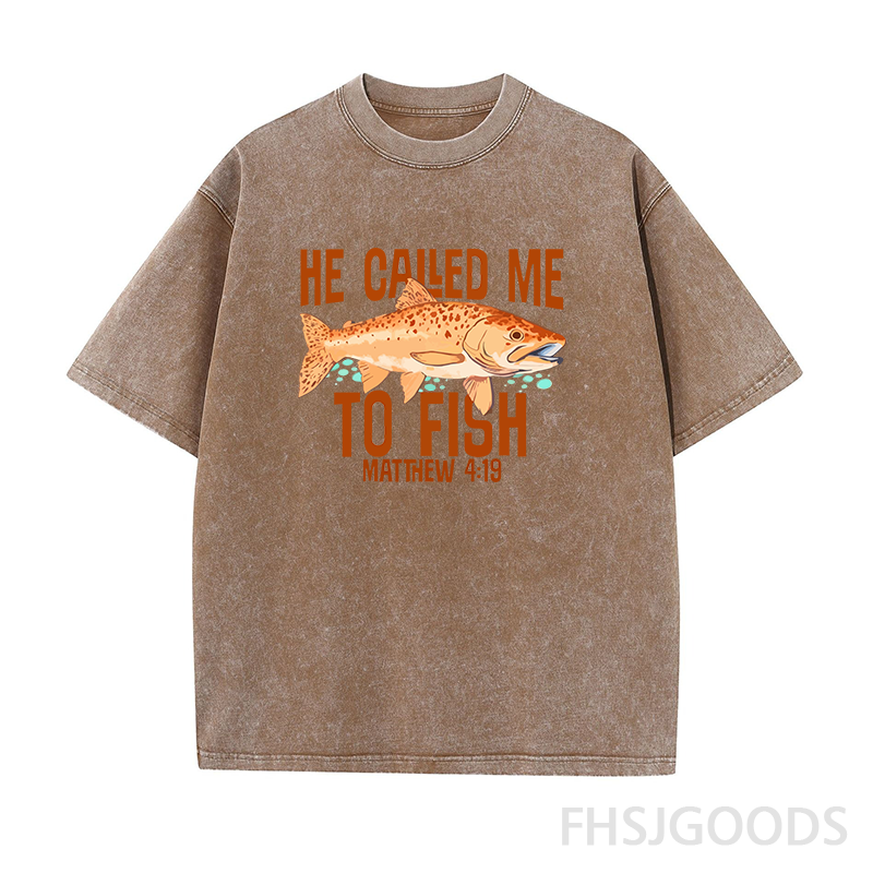 He Called Me to Fish Fishing Unisex Distressed T-Shirt