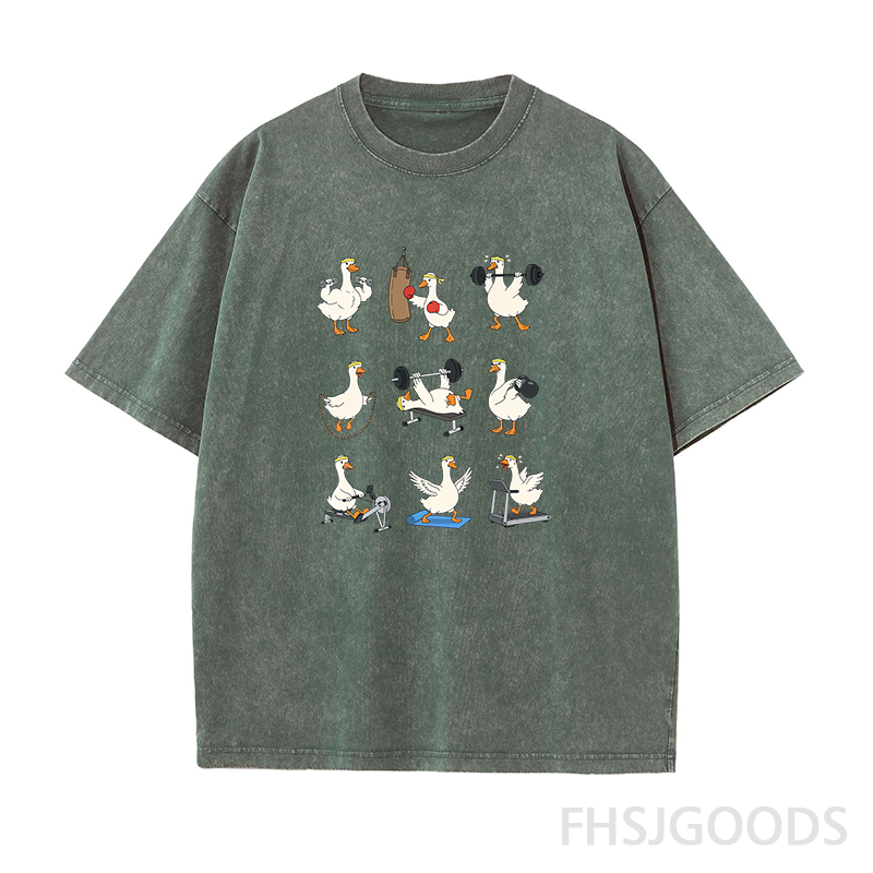 Funny Goose Workout Unisex Distressed T-Shirt