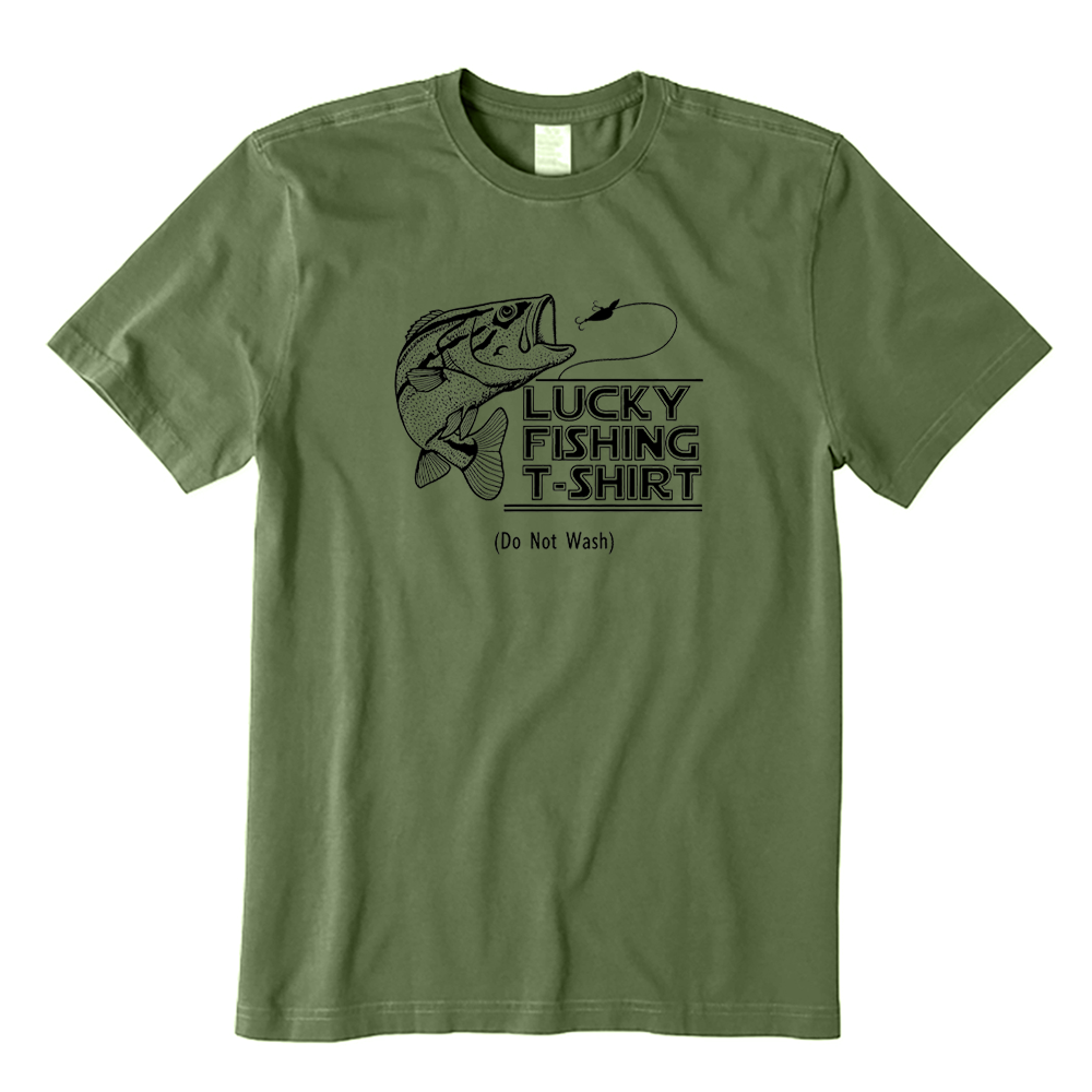 Lucky Fishing T-Shirt Do Not Wash Funny Bass Fisherman T-Shirt