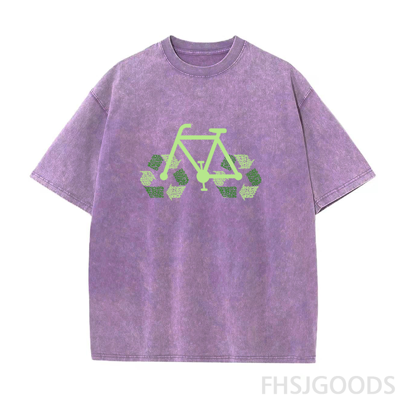 Recycle Bike Unisex Distressed T-Shirt