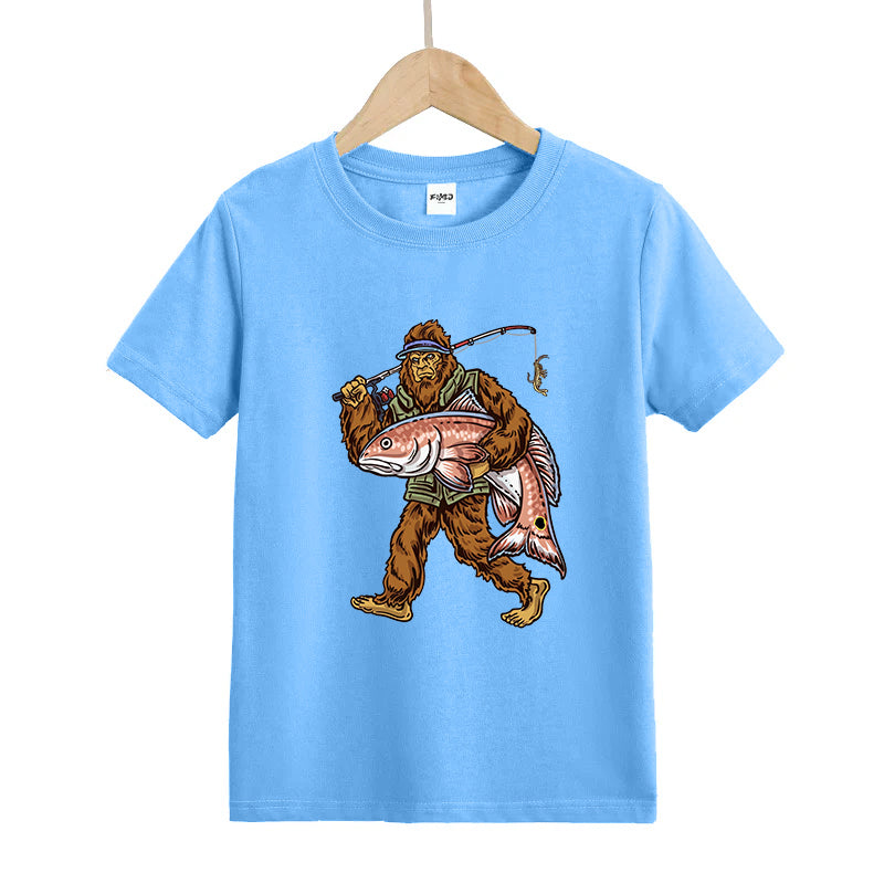 Big Foot Fisherman Kid's T-Shirt