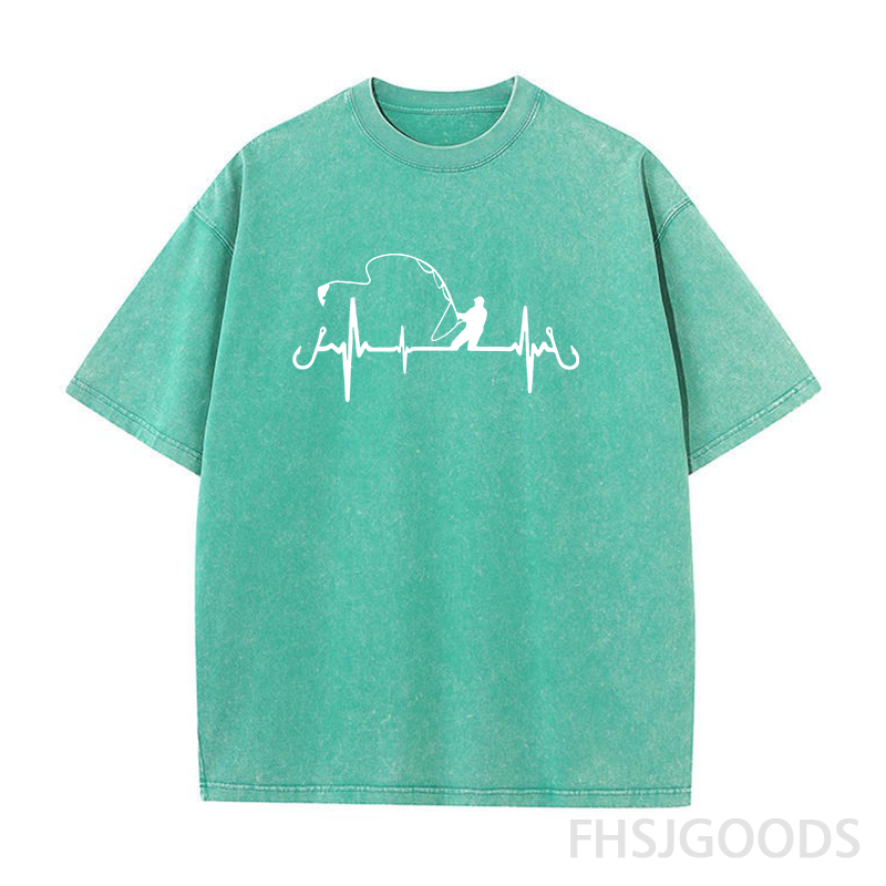 HEARTBEAT FISHING Unisex Distressed T-Shirt