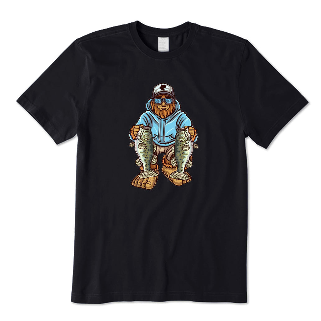 Bigfoot Catches Two Fish T-Shirt