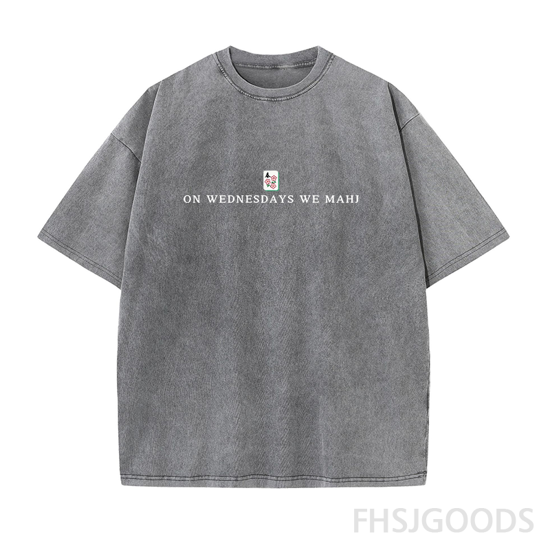 On Wednesdays We Mahjong Unisex Distressed T-Shirt