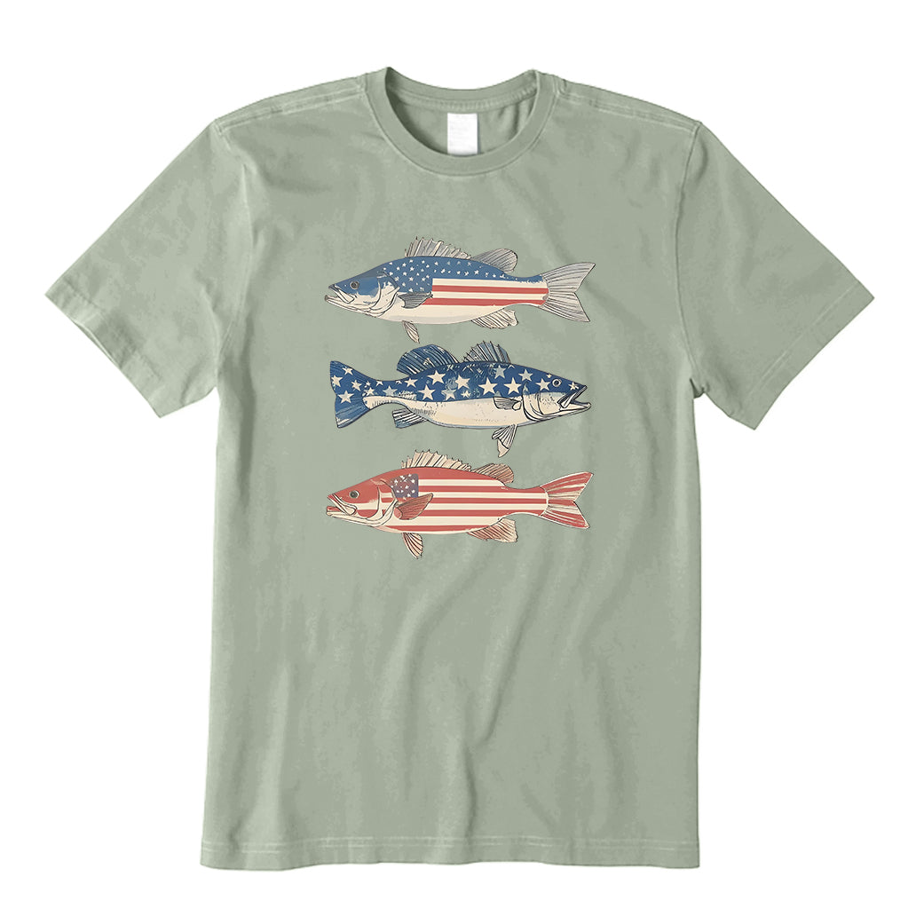 Patriotic Bass Fishing T-Shirt