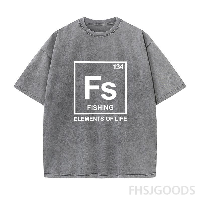 134 Fishing Periodic Table of Elements Unisex Distressed T-Shirt