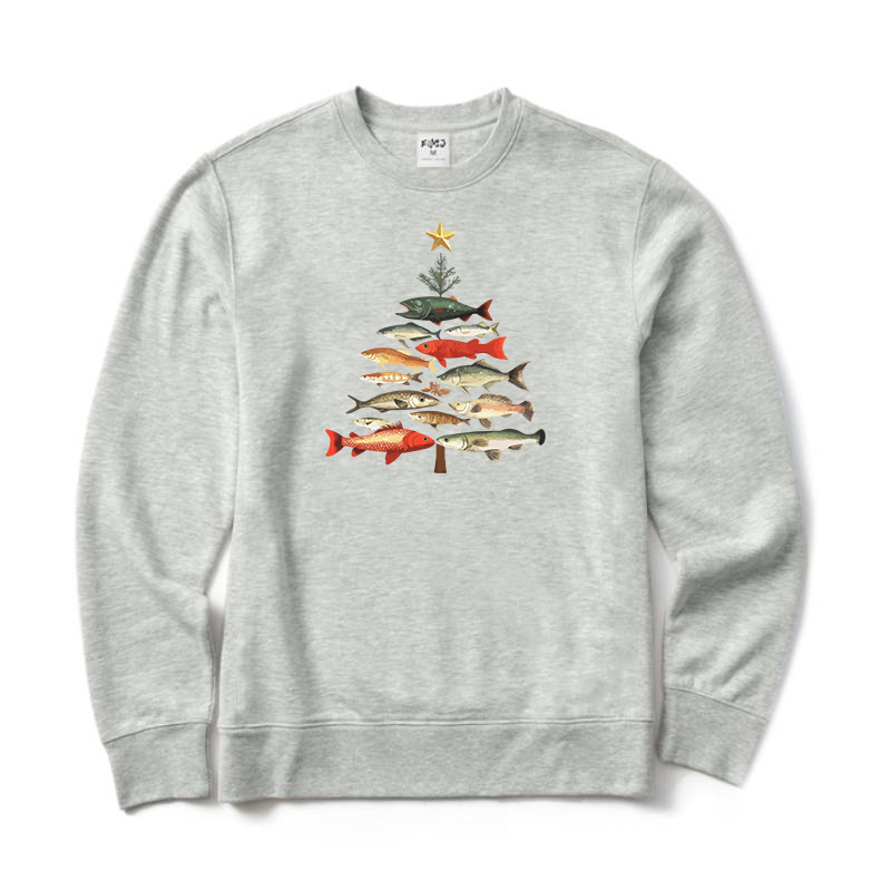 Fish Christmas Tree Crewneck Sweatshirt
