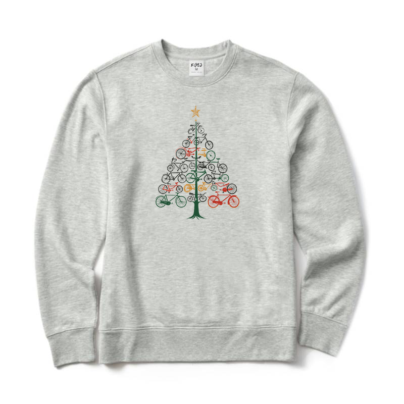 Bicycle Christmas Tree Crewneck Sweatshirt