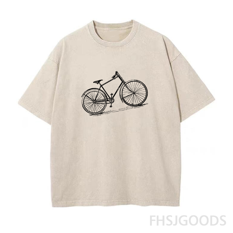 Bicycle Unisex Distressed T-Shirt