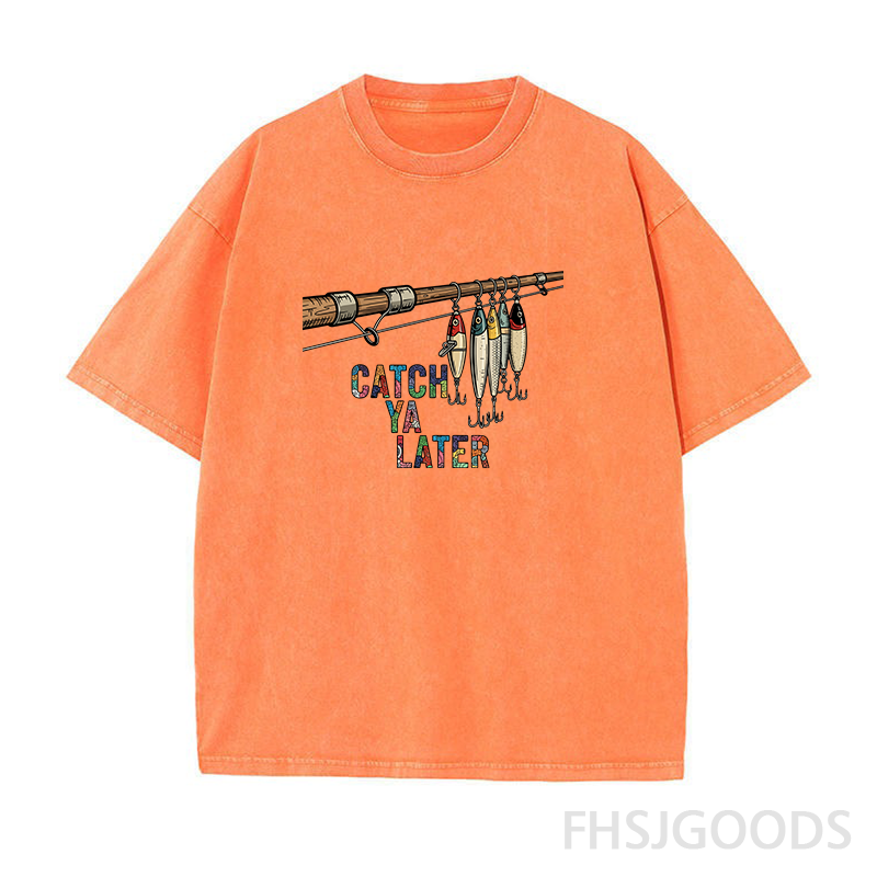 Catch Ya Later Fishing Unisex Distressed T-Shirt