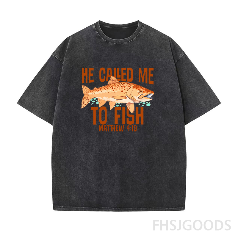 He Called Me to Fish Fishing Unisex Distressed T-Shirt