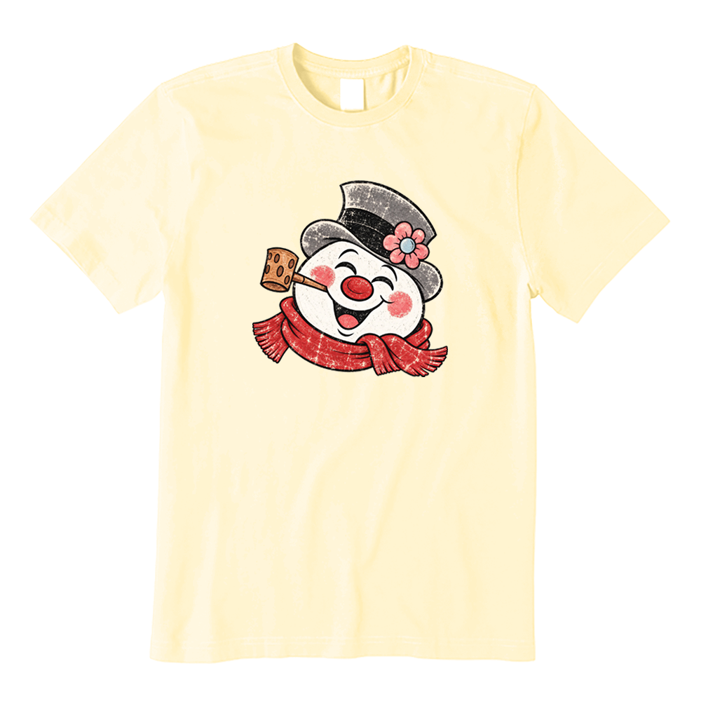 Retro Happy Snowman Christmas T-Shirt