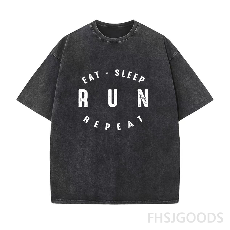 Eat Sleep Run Repeat Unisex Distressed T-Shirt