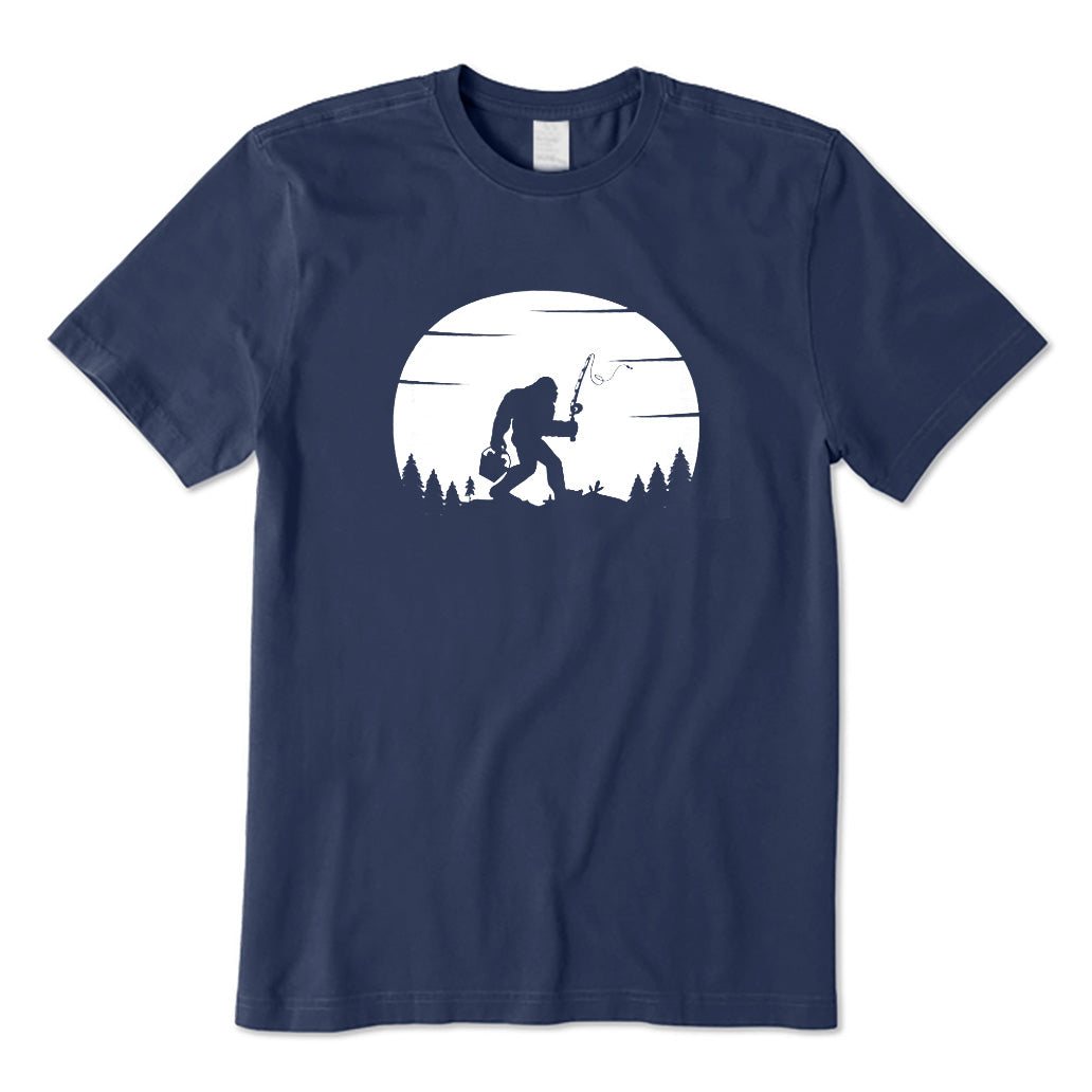 Bigfoot Fishing At Sunset T-Shirt