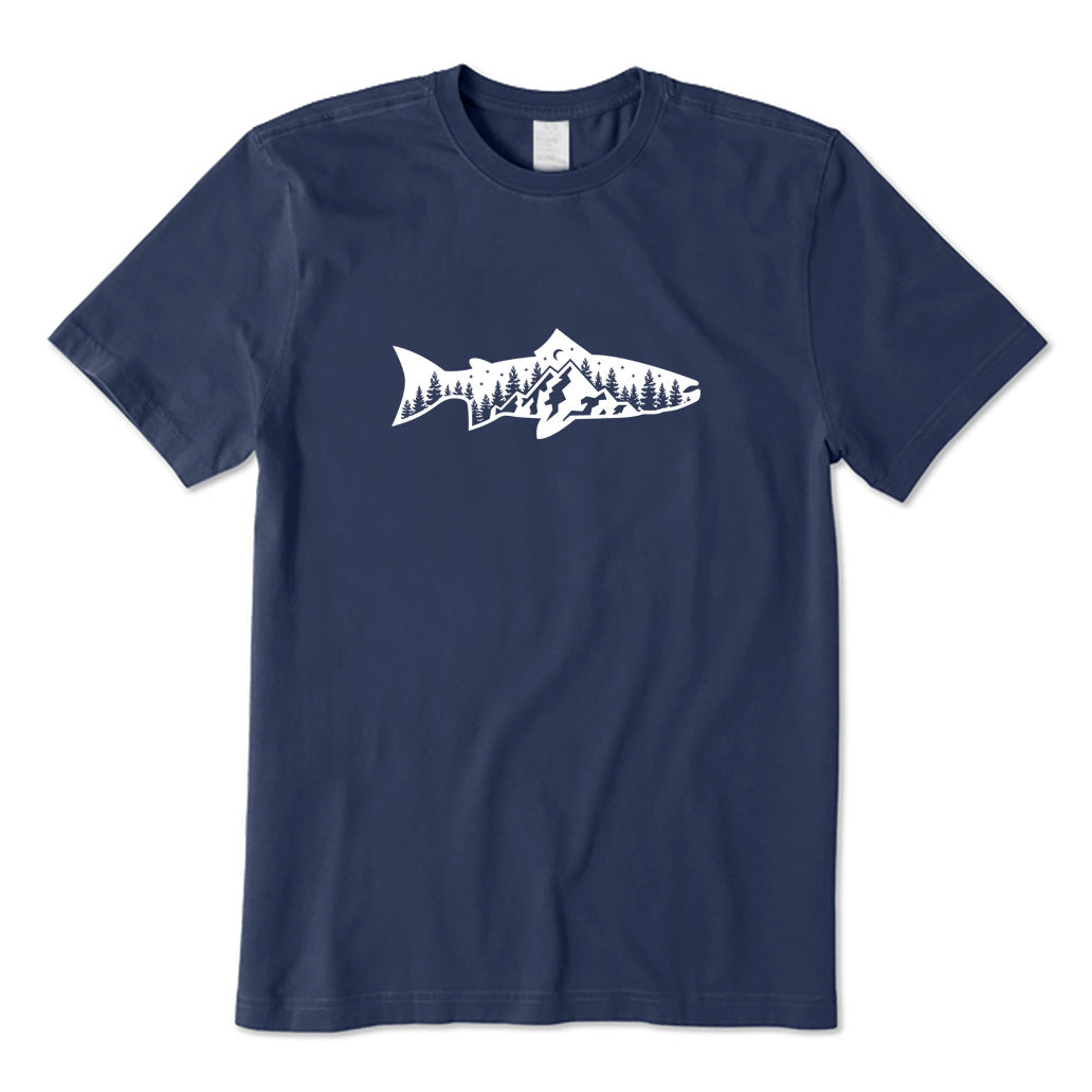 Fish and Mountain Moon Tree T-Shirt