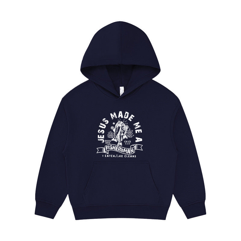 Jesus Made Me A Fisherman Kid's Hoodie