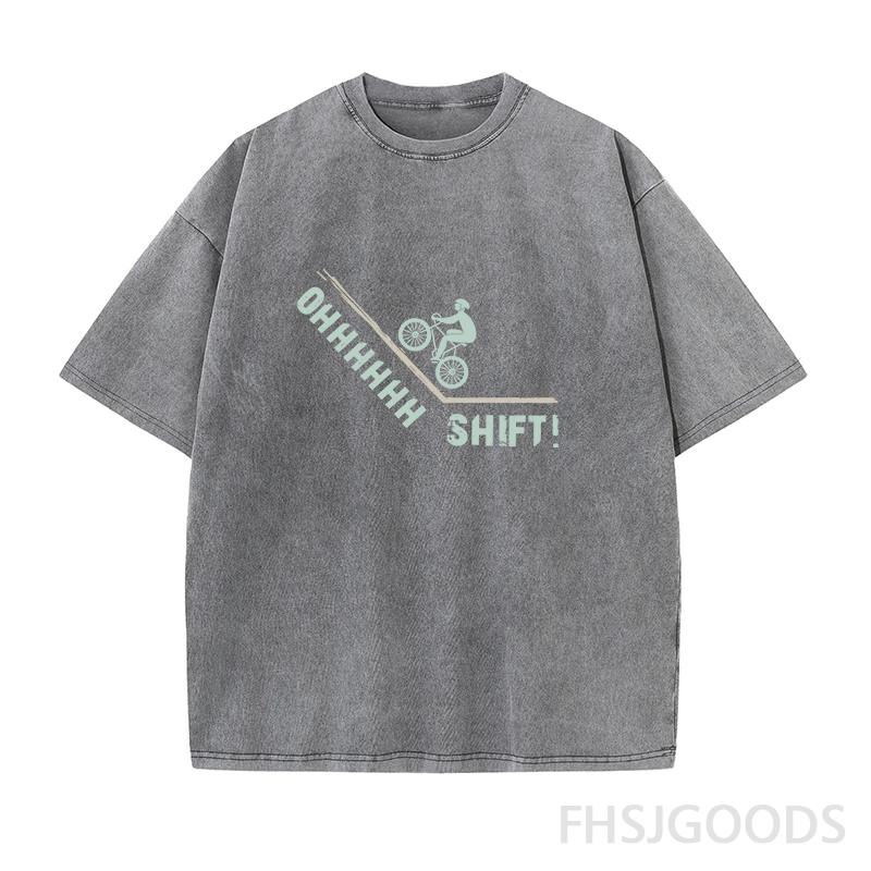 Oh Shift Bike Unisex Distressed T-Shirt