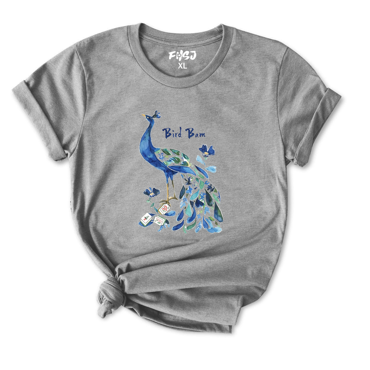 Bird Bam Mahjong Peacock T-Shirt for Women