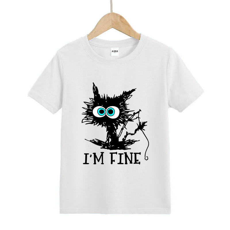 Fishing I'm Fine Kids T-Shirt