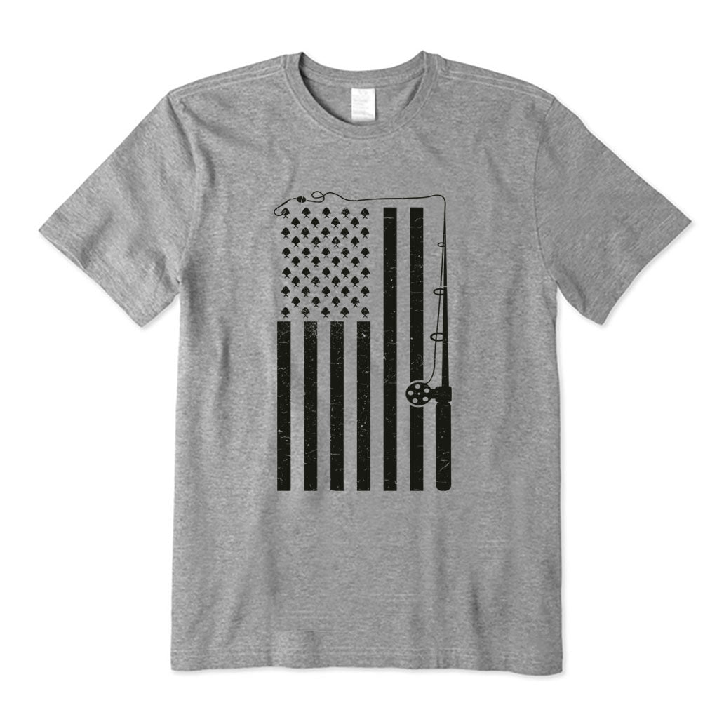 Fishing American Flag T-Shirt