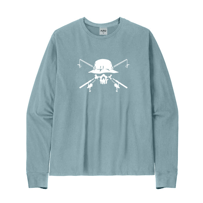 Fishing Skull and Poles Long Sleeve T-Shirt