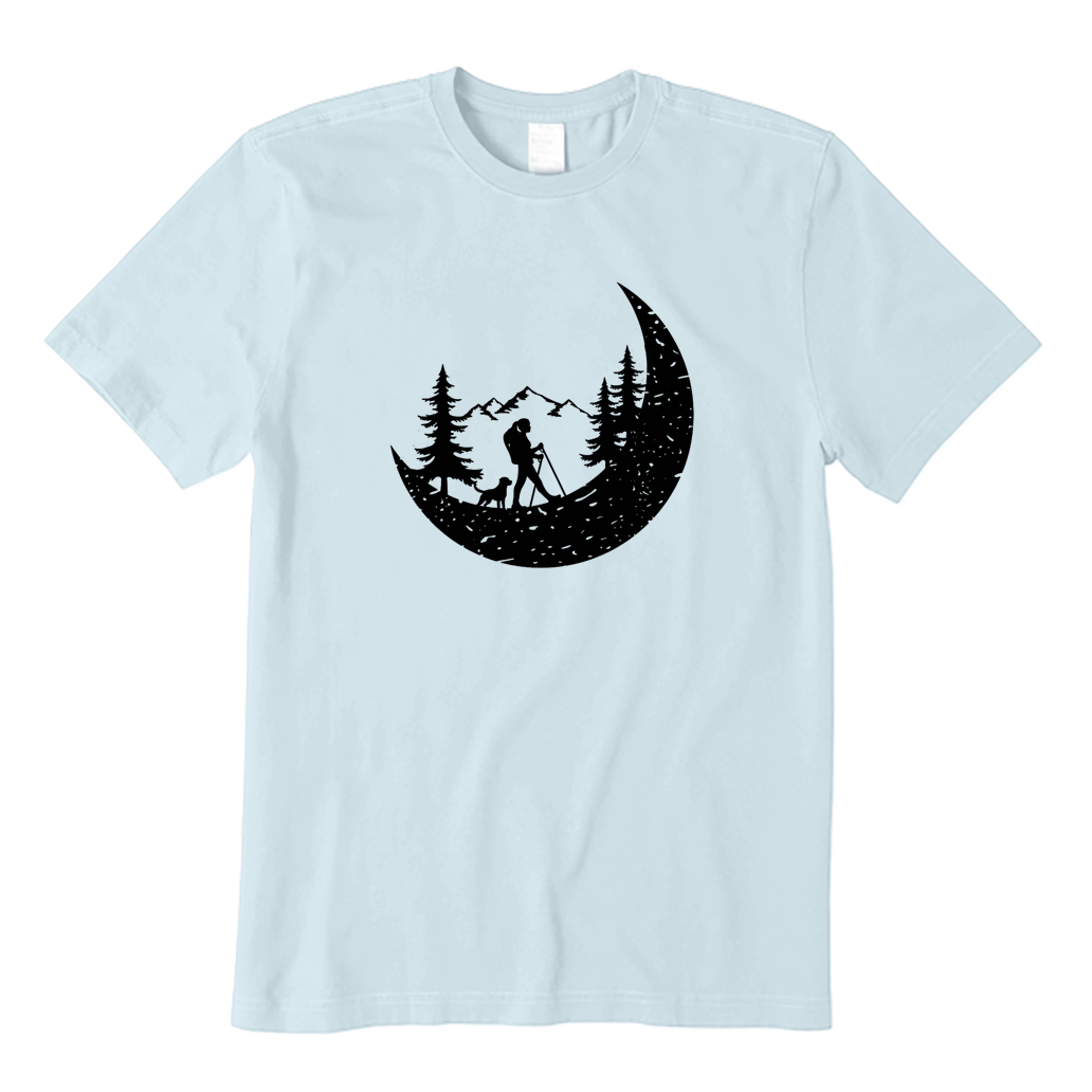 Hiker And Dog In The Mountains T-shirt