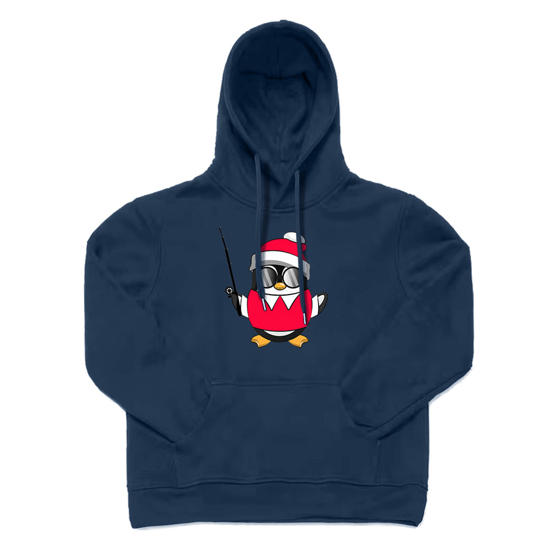 Christmas Penguin Fishing Hoodie