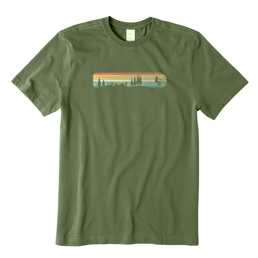 Cycling Through The Pines At Sunset T-shirt