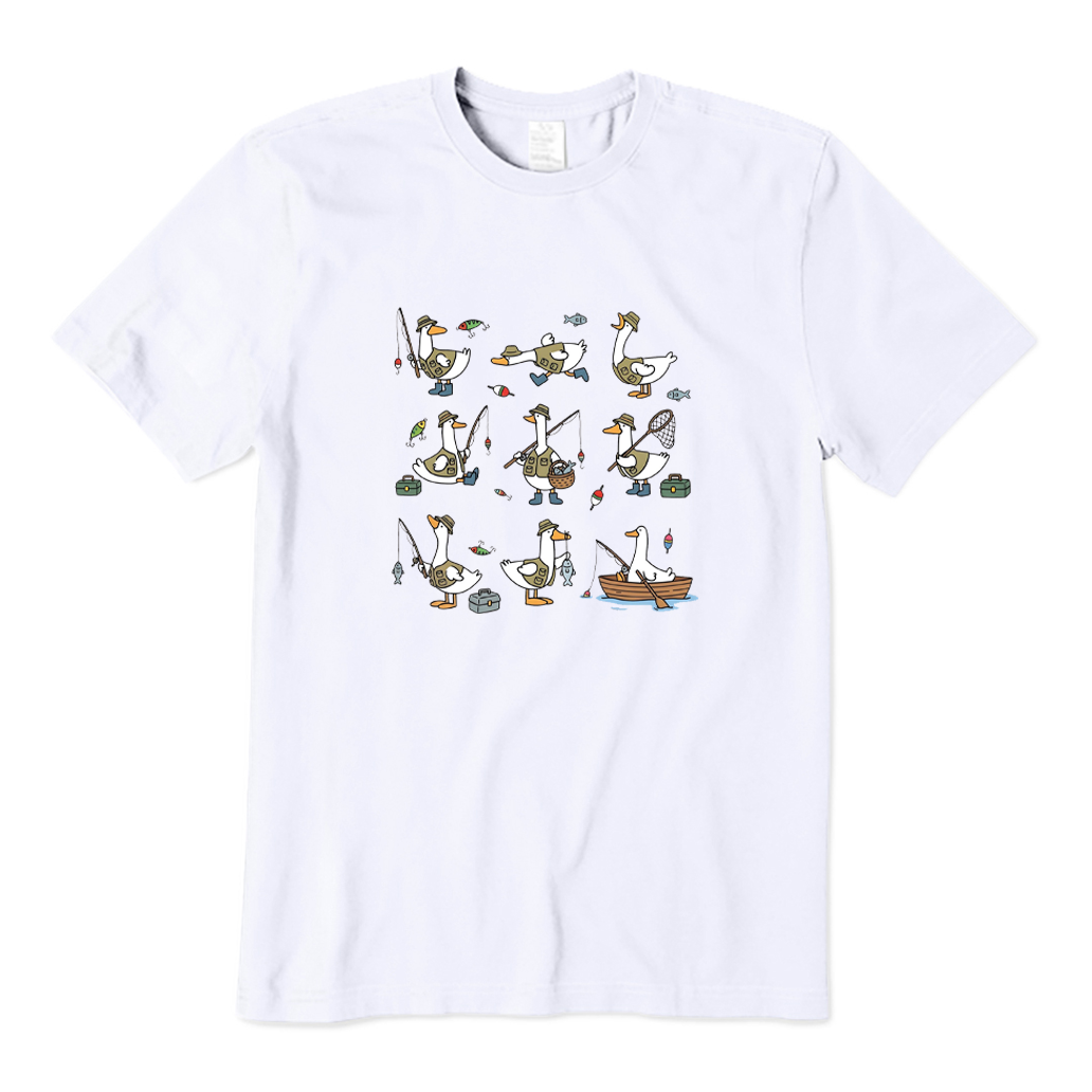Funny Fishing Goose T-shirt
