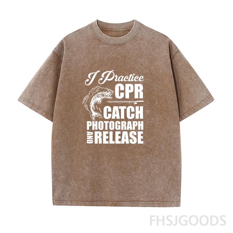 I Practise CPR Catch Photograph and Release Unisex Distressed T-Shirt