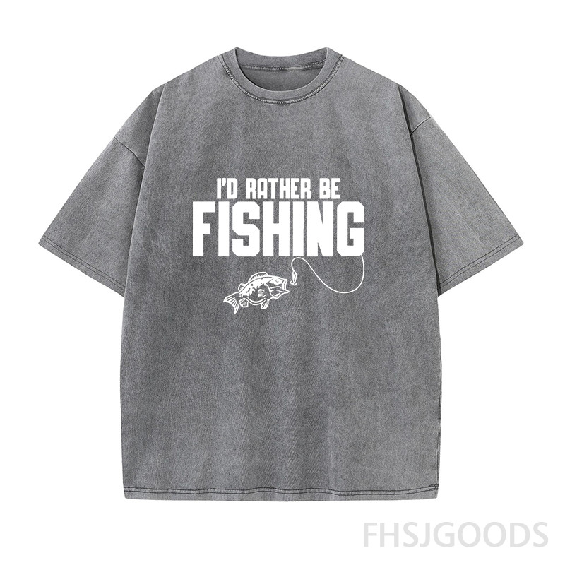 I'd Rather Be Fishing Unisex Distressed T-Shirt