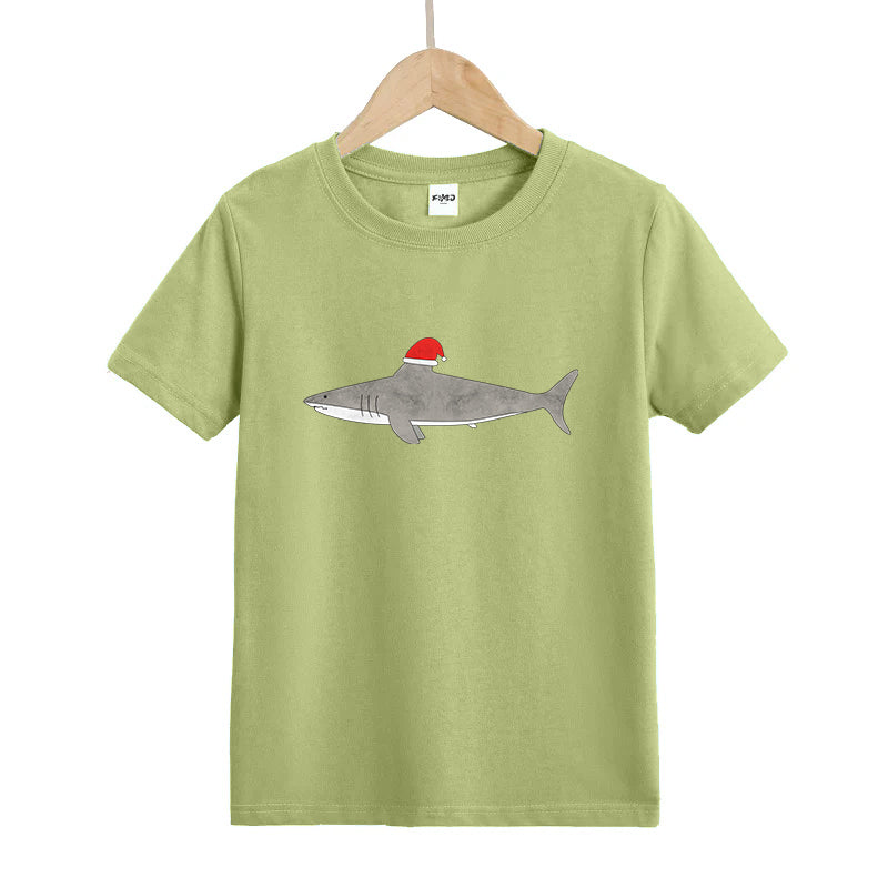 Christmas Shark Kid's T-Shirts