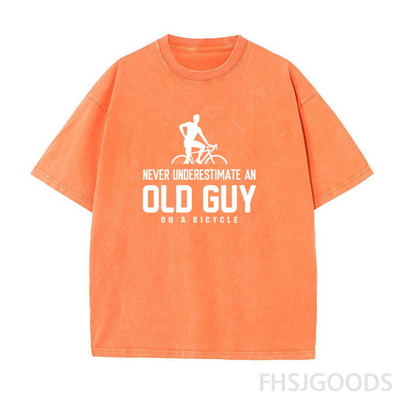 Old Guy on A Bicycle Unisex Distressed T-Shirt