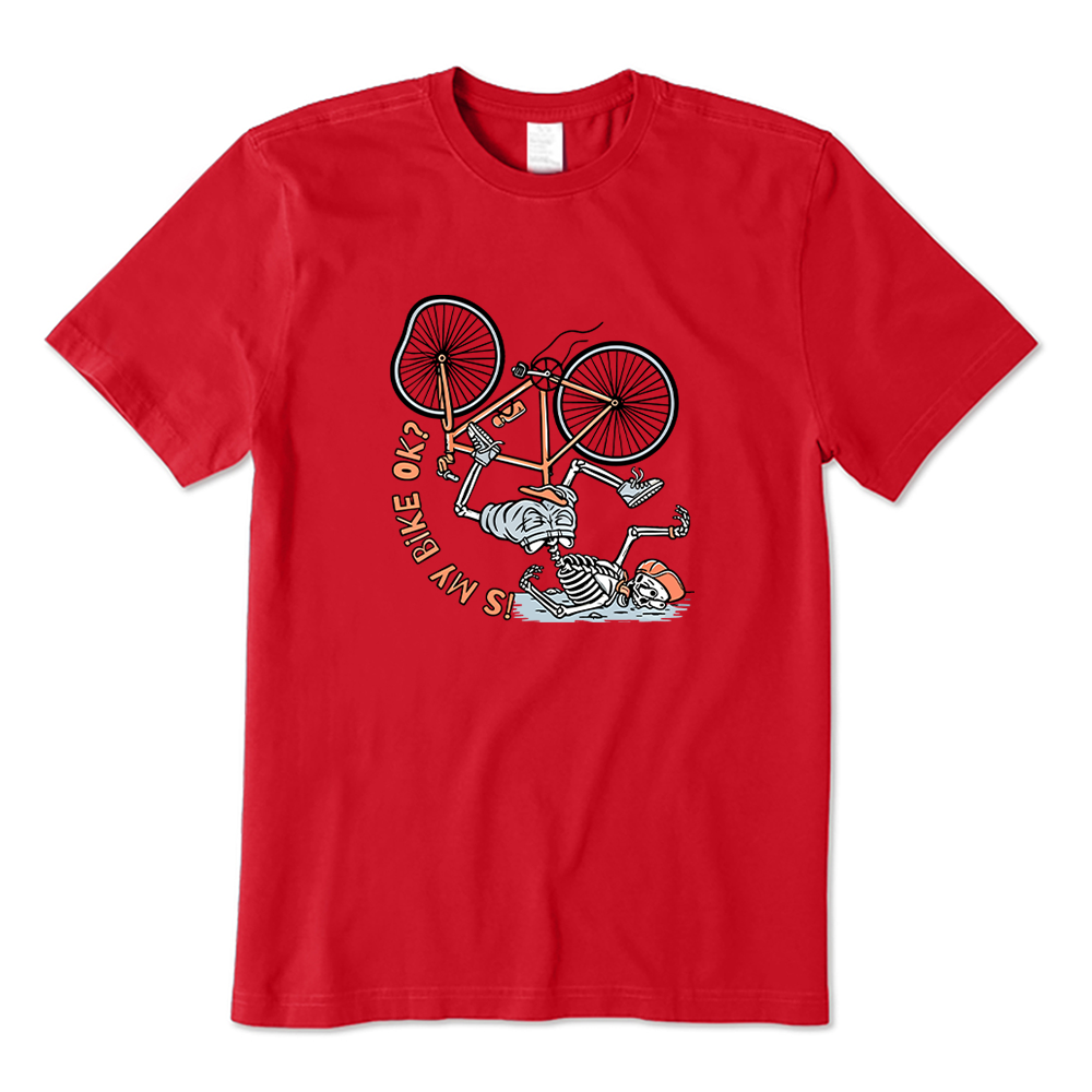 Is My Bike Ok Skeleton Biker T-shirt