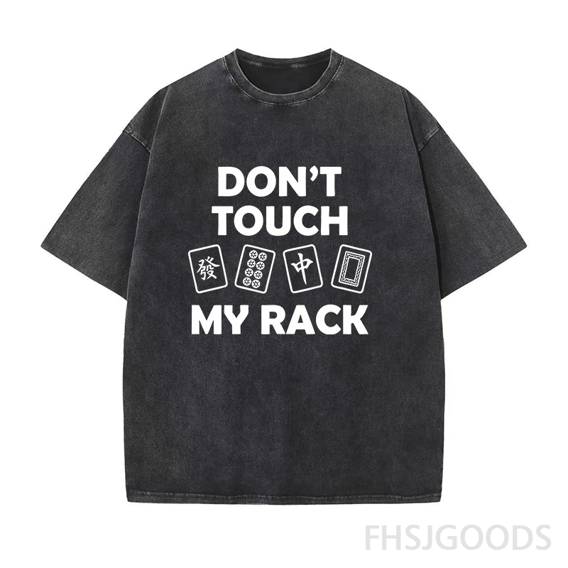 Don't Touch My Rack Mahjong Unisex Distressed T-Shirt