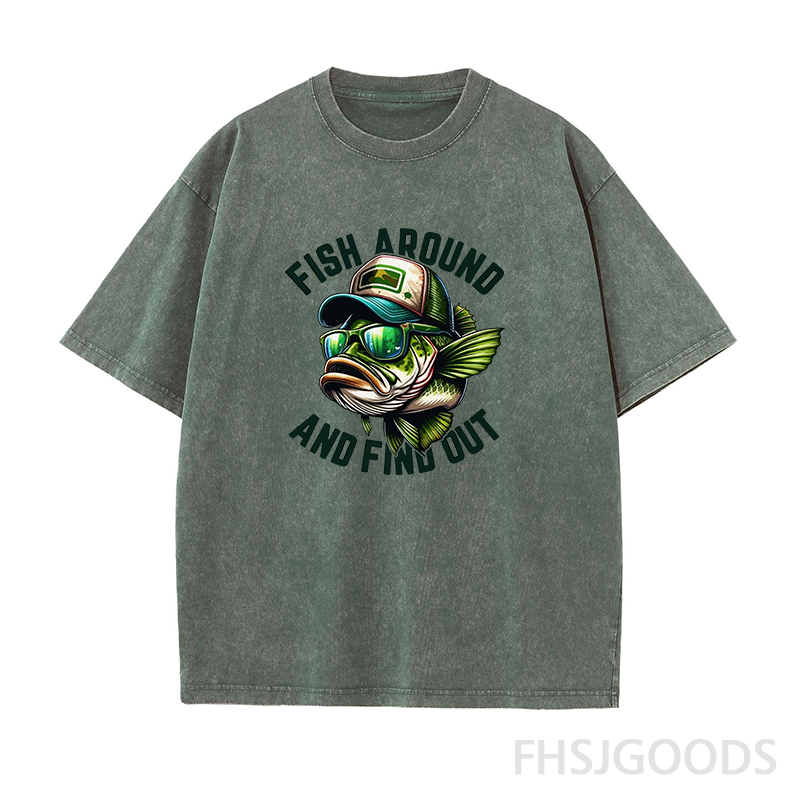 Fish Around And Find Out Unisex Distressed T-Shirt