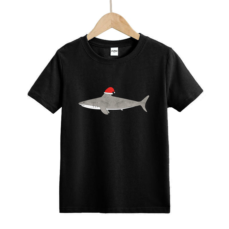 Christmas Shark Kid's T-Shirts