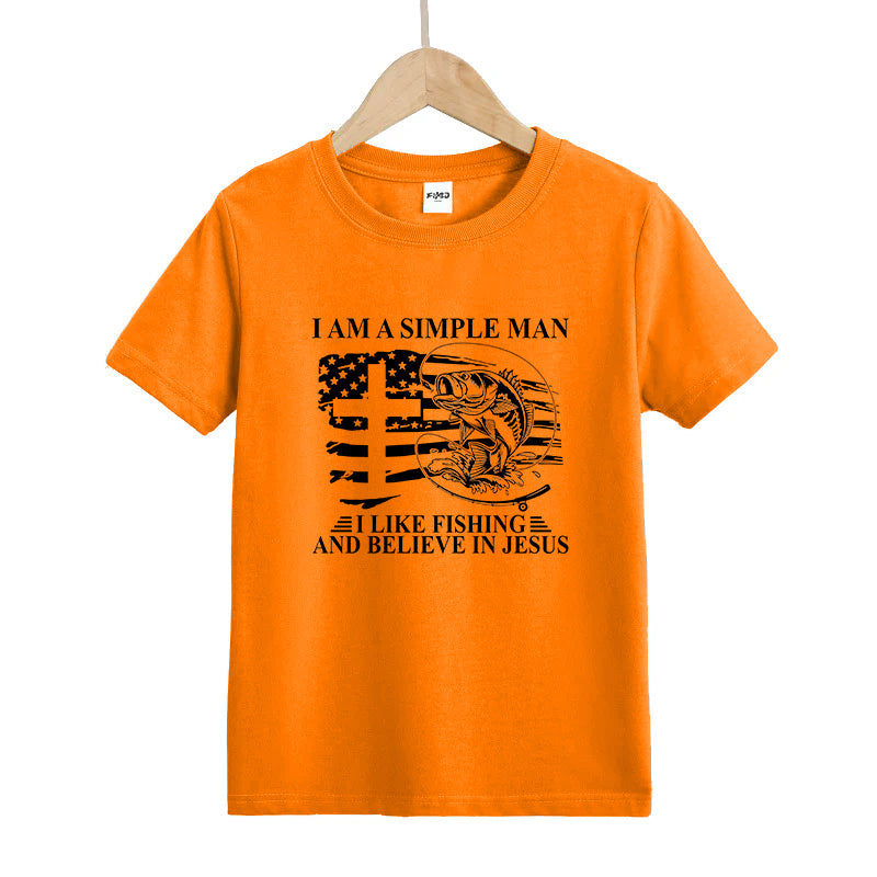 I Like Fishing And Believe In Jesus Kids T-Shirt