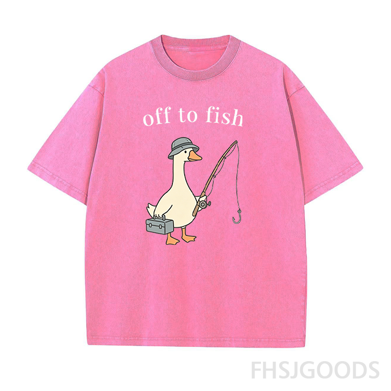 Off To Fish Goose Unisex Distressed T-Shirt