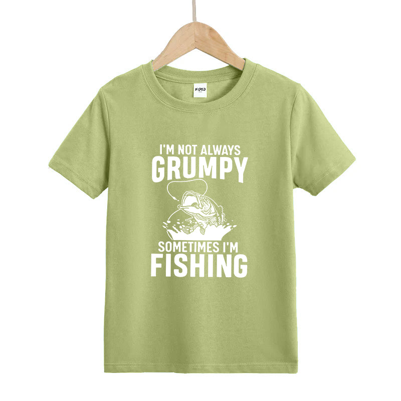 I'm Not Always Grumpy Sometimes I'm Fishing Kid's T-Shirts
