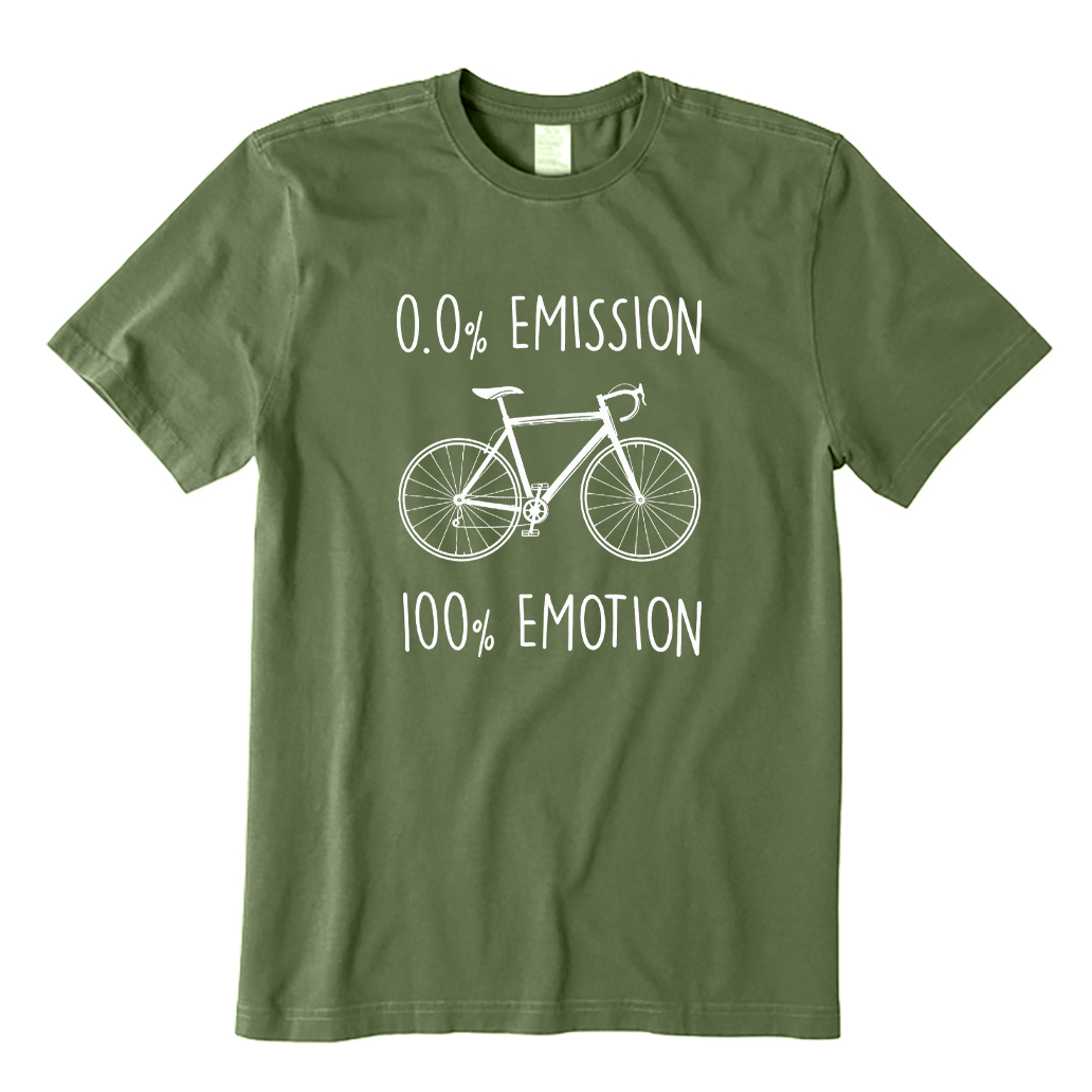 0.0% Emission 100% Emotion Funny Cycling Biker T-shirt