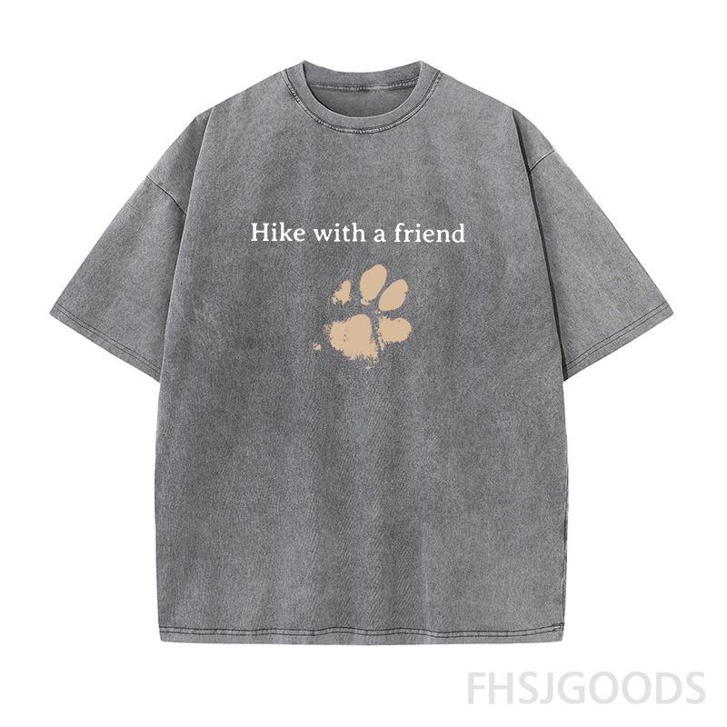 Hiking with Dogs Unisex Distressed T-Shirt