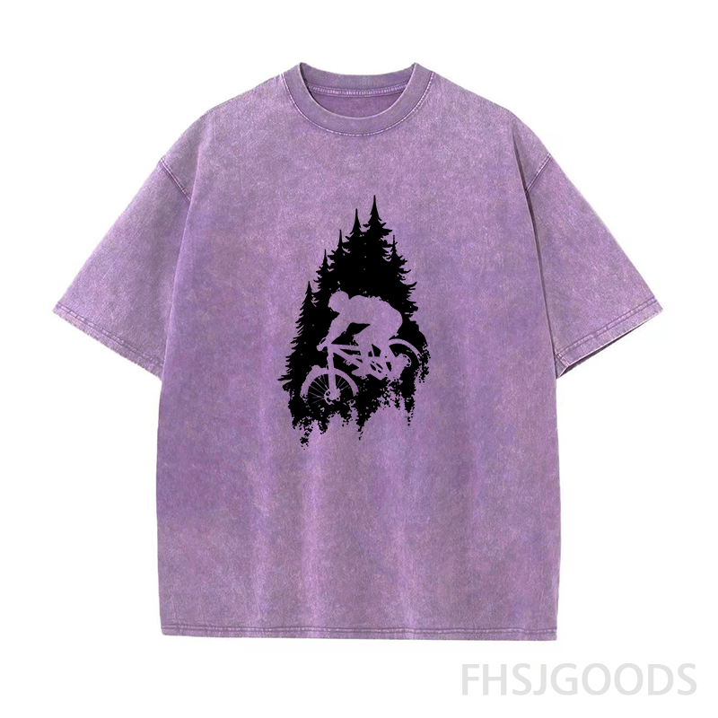 Mountain Bike Biking Unisex Distressed T-Shirt