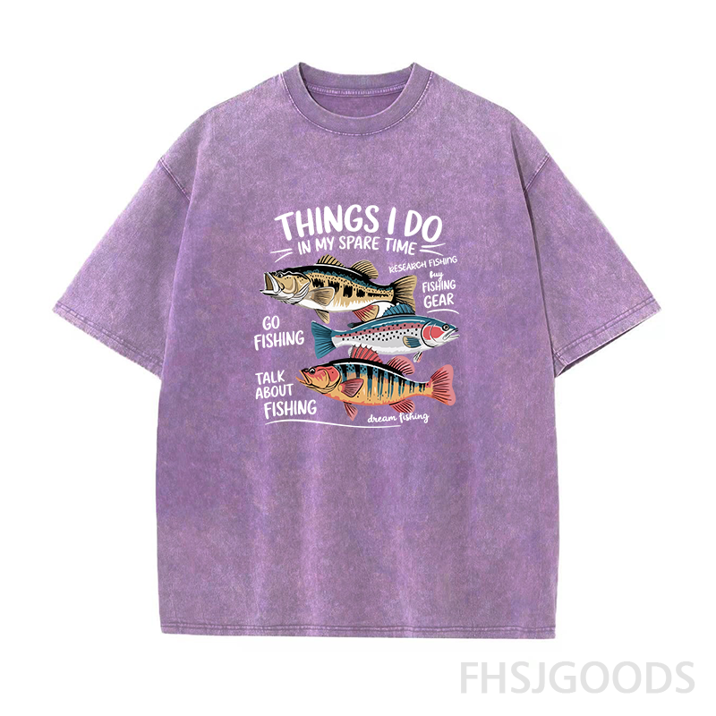 Fishing Things I Do In My Spare Time Unisex Distressed T-Shirt