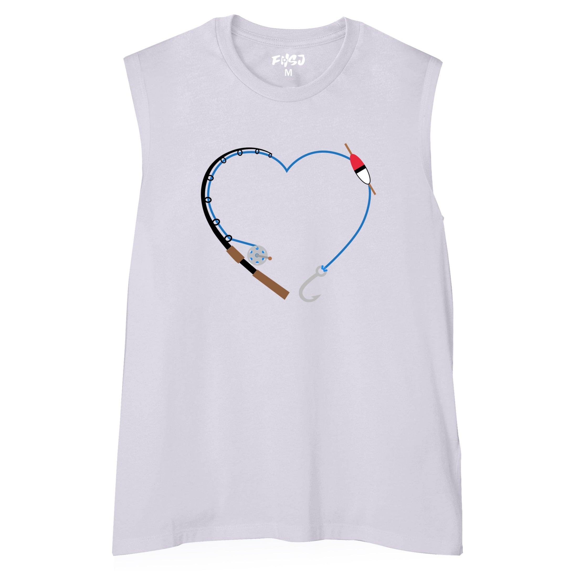Women HEART FISHING ROD Tank Top