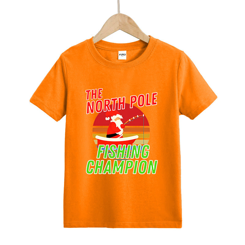 Santa Fishing Kid's T-Shirts