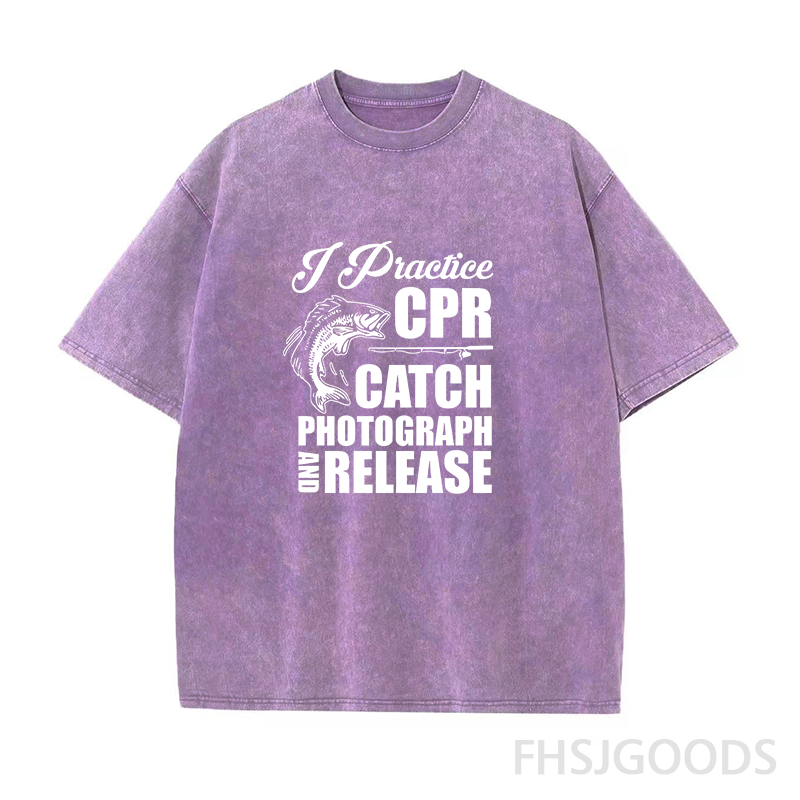 I Practise CPR Catch Photograph and Release Unisex Distressed T-Shirt