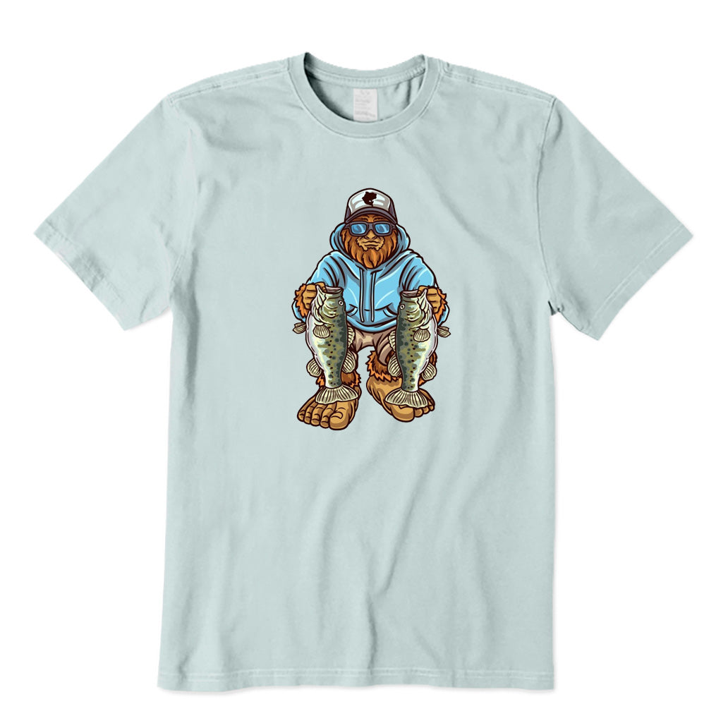 Bigfoot Catches Two Fish T-Shirt